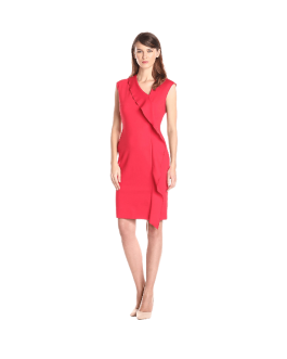 Asymmetrical Neck Ruffle Dress